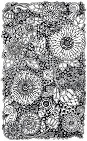 دانلود zentangle گل قومی ، دایره الگوی پس زمینه doodle در وکتور. حنا پیزلی mehndi doodles desig_004
