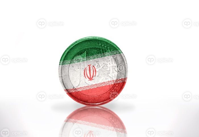 دانلود سکه یورو با پرچم ایرانی روی زمینه سفید