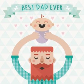 دانلود تصویر برداری سایه بلند با پدر و فرزند. کارت روز پدر مبارک & # 39؛
