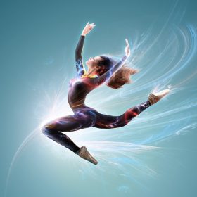 دانلود طراحی خلاق رقصنده باله هنگام پرش