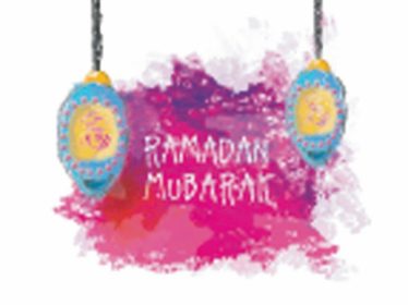 دانلود فانوس های حلق آویز خلاق در زمینه چلپ چلوپ رنگی برای ماه مبارک اسلام ، جشن ماه مبارک رمضان