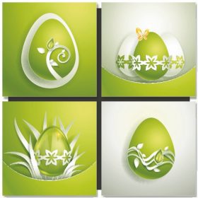 دانلود تصویر عید پاک با تخم مرغ سبز تزئینی. طراحی کاغذ