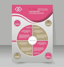 دانلود الگوی بروشور بروشور تجارت. پوستر A4 قابل ویرایش برای طراحی ، آموزش ، ارائه ، وب سایت ، جلد مجله. رنگ صورتی و قهوه ای
