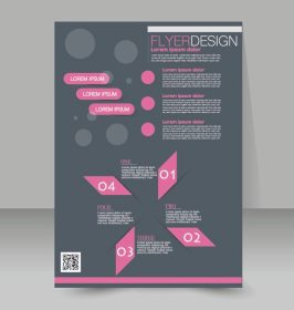دانلود الگوی بروشور بروشور تجارت. پوستر A4 قابل ویرایش برای طراحی ، آموزش ، ارائه ، وب سایت ، جلد مجله. رنگ صورتی و خاکستری
