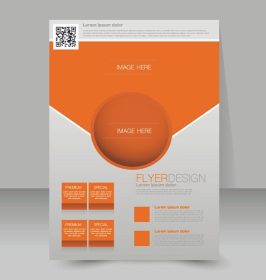 دانلود الگوی بروشور بروشور تجارت. پوستر A4 قابل ویرایش برای طراحی ، آموزش ، ارائه ، وب سایت ، جلد مجله. رنگ نارنجی