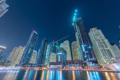 دانلود دبی – 9 آگوست 2014 منطقه دبی مارینا در 9 آگوست در امارات. دبی در خاور میانه به سرعت در حال توسعه است
