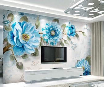 دانلود کاغذ دیواری 3D گل آبی
