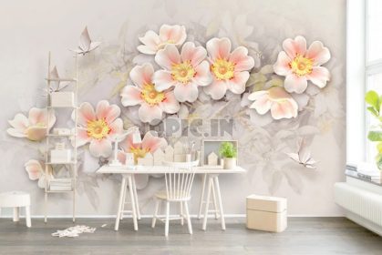 دانلود کاغذ دیواری  پروانه گل زیبا