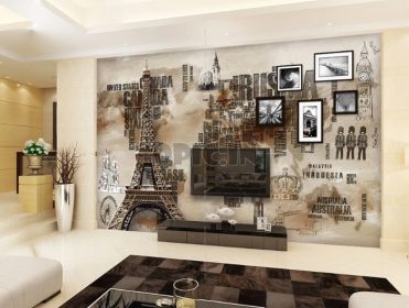 طرح کاغذ دیواری حروف سه بعدی برج پاریس