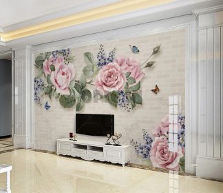 طرح کاغذ دیواری گل مینیمالیستی نقاشی با رنگ مدرن