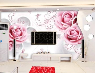 دانلود کاغذ دیواری گل استریوی و گل رز