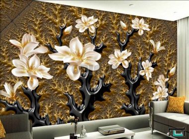 دانلود طرح کاغذ دیواری گل ماگنولیا چینی جدید لاکچری