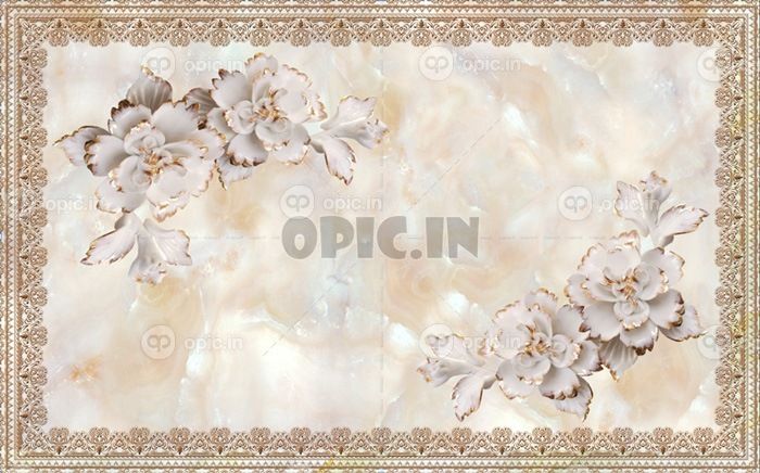 دانلود طرح کاغذ دیواری لاکچری پلاس طرح گل و سنگ