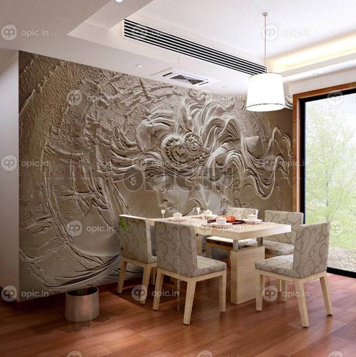 دانلود طرح کاغذ دیواری نقاشی دیواری پس زمینه زیبایی برجسته 3D