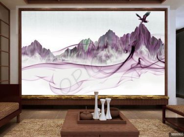 دانلود طرح کاغذ دیواری دیوار پس زمینه چشم انداز انتزاعی به سبک جدید چینی