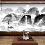 تصویر برداری کوه های سنگی بر روی کوه های رودخانه بالا