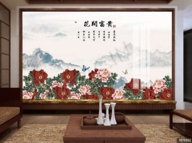 دانلود طرح کاغذ دیواری گل چینی شکوفه غنی چینی نقاشی غنی گل صد گل پس زمینه چشم انداز انتزاعی