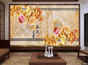 دانلود طرح کاغذ دیواری دیوار گل گل صد تومانی به سبک چینی