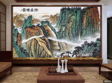 دانلود طرح کاغذ دیواری سبک چینی ، جوهر ، چشم انداز ، xiyue ، دود نقاشی دکوراسیون ابر ابر