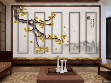 دانلود طرح کاغذ دیواری قلم جینکو ، گل و پرنده ، دیوار پس زمینه جدید چینی