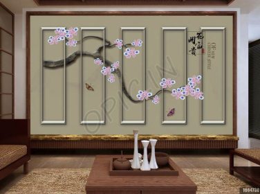 دانلود طرح کاغذ دیواری گل نقاشی جدید دست گل مینولیا چینی و نقاشی تزئینی دیوار پس زمینه گل