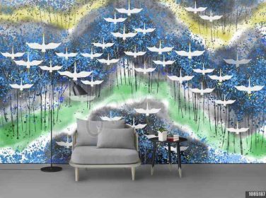 دانلود طرح کاغذ دیواری مدرن انتزاعی نقاشی رنگ روغن اتاق نشیمن دیوار پس زمینه تلویزیون