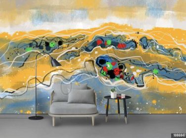 دانلود طرح کاغذ دیواری نقاشی دیواری انتزاعی مدرن اروپا نقاشی دیواری اتاق نشیمن