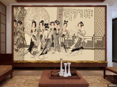 دانلود طرح کاغذ دیواری دیوار پس زمینه خدمتکار باستانی جدید چینی