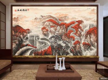 دانلود طرح کاغذ دیواری سبک چینی ، جوهر ، نقاشی چینی ، چشم انداز ، دیوار عالی ، دیوار با شکوه تلویزیون پس زمینه tv