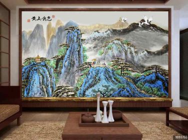 دانلود طرح کاغذ دیواری سبک چینی ، جوهر ، چشم انداز ، نقاشی چینی ، huangshan نشان می دهد دیوار پس زمینه تلویزیون رنگی