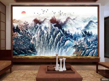 دانلود طرح کاغذ دیواری نقاشی با سبک چینی