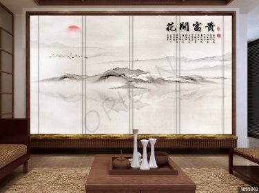 دانلود طرح کاغذ دیواری گل به سبک جدید چینی گل شکوفه غنی از پس زمینه چشم انداز انتزاعی