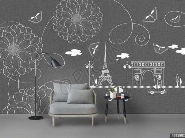 دانلود طرح کاغذ دیواری دیوار مدرن پاریس شهر dahlia tv زمینه دیواری
