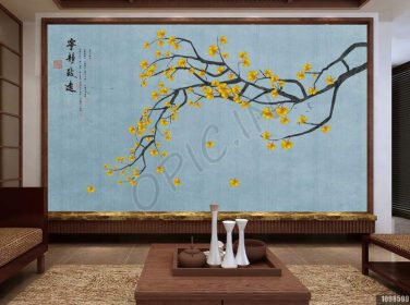 دانلود طرح کاغذ دیواری گل و پرنده دقیق نقاشی دکوراسیون پس زمینه جدید چینی