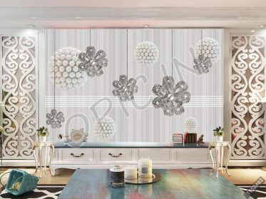 دانلود طرح کاغذ دیواری زمینه سه بعدی خلاقانه با دیوار گل الماس