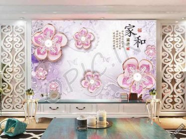 دانلود طرح کاغذ دیواری خانه و لوکس غنی مد الماس گل مد پروانه جواهرات دیوار زمینه
