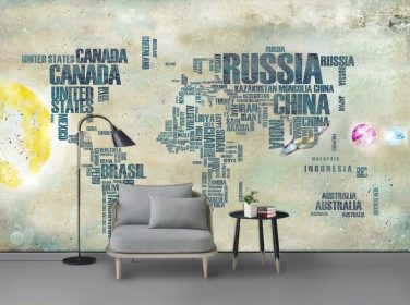 دانلود دیوار پس زمینه نقشه جهانی الفبای مینیمالیستی مدرن