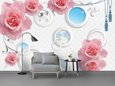 دانلود دیوار پس زمینه اتاق خواب گل رز مدرن شیک