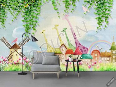 دانلود طرح کاغذ دیواری نقاشی تزئینی دیوار اتاق کارتون سفارشی سفارشی سفارشی