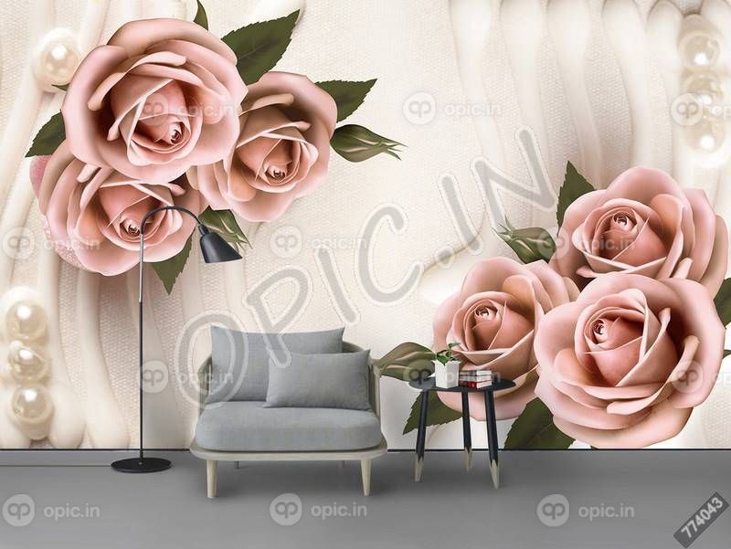 دانلود طرح کاغذ دیواری دیوار مروارید صورتی مروارید مدرن