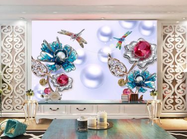 دانلود جواهرات استریو 3 بعدی دیواره سنگهای قیمتی گل