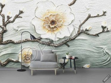 دانلود طرح کاغذ دیواری دیوار زمینه گل برجسته سه بعدی مینیمالیستی مدرن