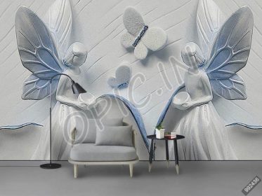 دانلود طرح کاغذ دیواری مدرن زیبا 3D برجسته پروانه زیبایی تلویزیون دیوار پس زمینه
