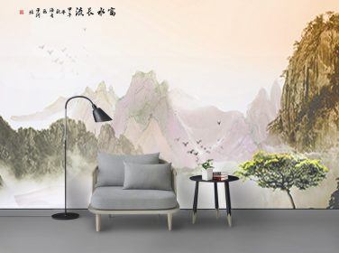 دانلود نقاشی چینی دیوار غنی طولانی با آب غنی