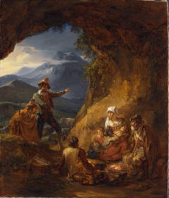 نقاشی کلاسیک 2 راهزنان وارد خانه یک چوپان می شوند 1823
