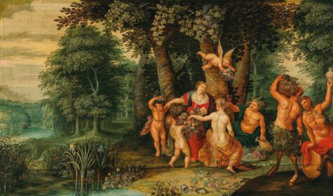 نقاشی کلاسیک A Bacchanal with Ceres and Satyrs قرن هفدهم
