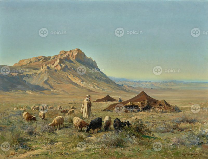 نقاشی کلاسیک اردوگاه بادیه نشین