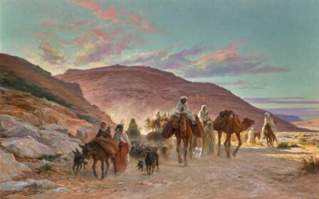 نقاشی کلاسیک کاروان صحرا