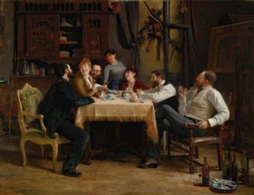 نقاشی کلاسیک ناهار یک دوست 1885