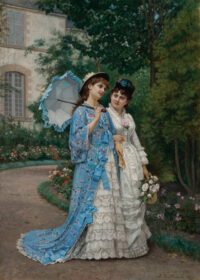 نقاشی کلاسیک A Garden Stroll 1877